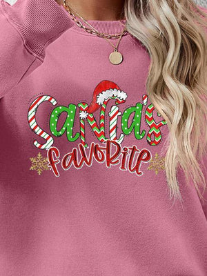 Santa's Favorite Graphic Christmas Sweatshirt-MXSTUDIO.COM