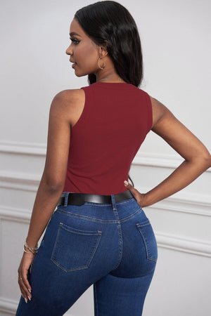 Satisfying Comfort Sleeveless Crew Neck Tank - MXSTUDIO.COM