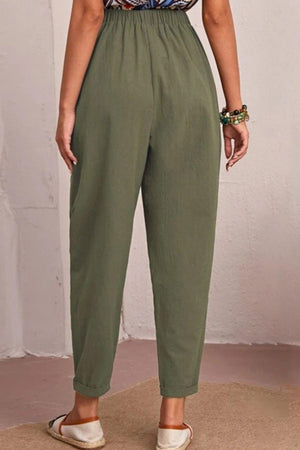 Saturday Vibe Elastic Waist Tapered Pants - MXSTUDIO.COM
