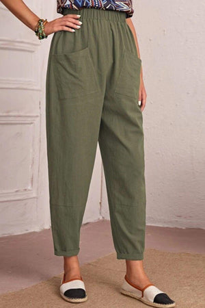 Saturday Vibe Elastic Waist Tapered Pants - MXSTUDIO.COM