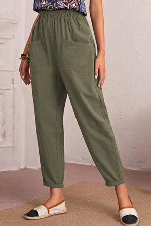 Saturday Vibe Elastic Waist Tapered Pants - MXSTUDIO.COM