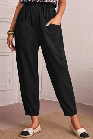 Saturday Vibe Elastic Waist Tapered Pants - MXSTUDIO.COM