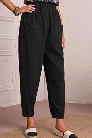 Saturday Vibe Elastic Waist Tapered Pants - MXSTUDIO.COM