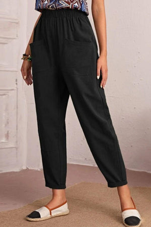 Saturday Vibe Elastic Waist Tapered Pants - MXSTUDIO.COM