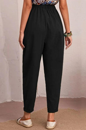 Saturday Vibe Elastic Waist Tapered Pants - MXSTUDIO.COM