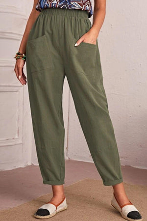 Saturday Vibe Elastic Waist Tapered Pants - MXSTUDIO.COM