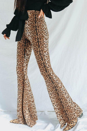 Savage High Waist Leopard Flare Pants - MXSTUDIO.COM