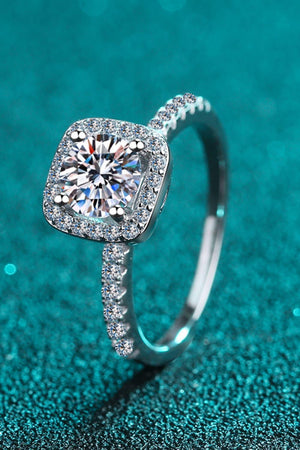 Savor Life Zircon Accents 2 Carat Moissanite Halo Ring - MXSTUDIO.COM