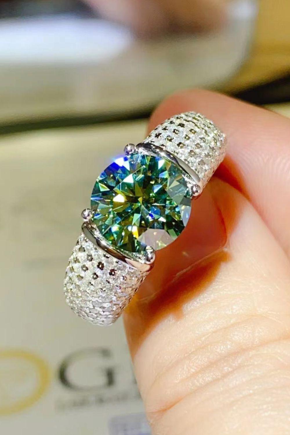Scintillate All Day Side Stone 3 Carat Moissanite Ring - MXSTUDIO.COM