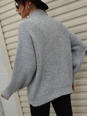 Winter Sophistication Balloon Sleeve High Neck Sweater - MXSTUDIO.COM