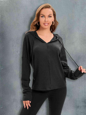 Secure And Fab Waffle Knit Hoodie - MXSTUDIO.COM