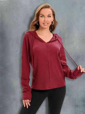 Secure And Fab Waffle Knit Hoodie - MXSTUDIO.COM