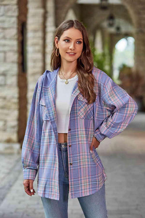 Secure In Style Plaid Hooded Jacket - MXSTUDIO.COM