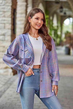 Secure In Style Plaid Hooded Jacket - MXSTUDIO.COM