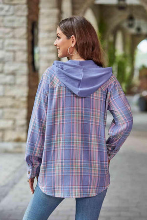 Secure In Style Plaid Hooded Jacket - MXSTUDIO.COM