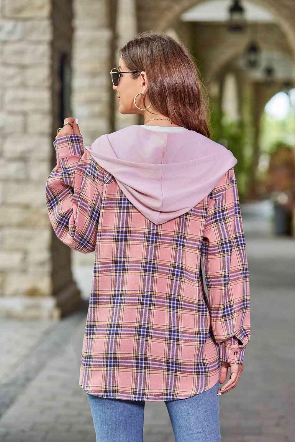 Secure In Style Plaid Hooded Jacket - MXSTUDIO.COM