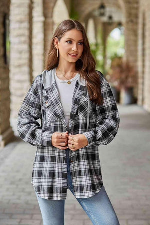 Secure In Style Plaid Hooded Jacket - MXSTUDIO.COM