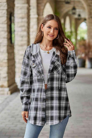Secure In Style Plaid Hooded Jacket - MXSTUDIO.COM