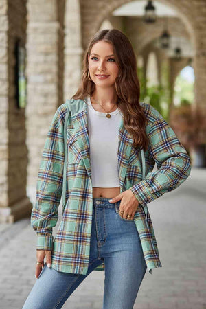 Secure In Style Plaid Hooded Jacket - MXSTUDIO.COM