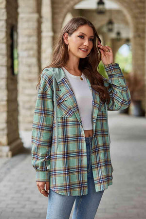 Secure In Style Plaid Hooded Jacket - MXSTUDIO.COM