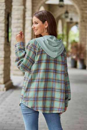 Secure In Style Plaid Hooded Jacket - MXSTUDIO.COM