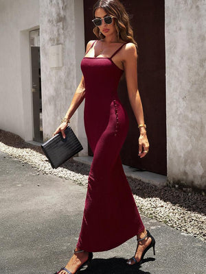 Seductive Chic Spaghetti Strap Bodycon Maxi Dress - MXSTUDIO.COM