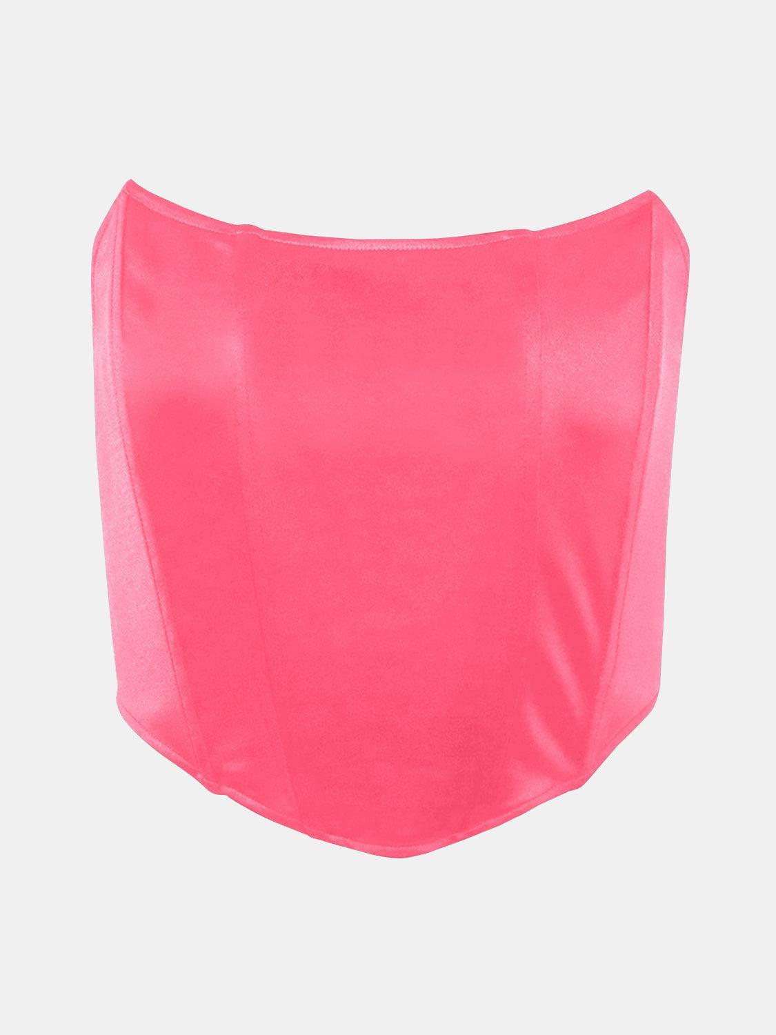 a woman wearing a pink bikini top