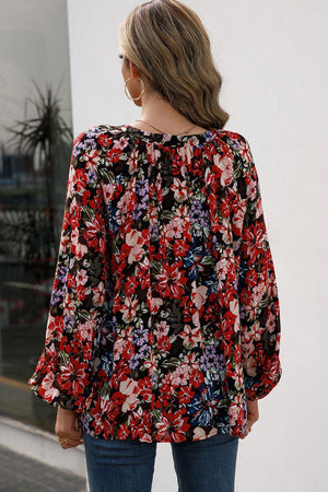 Seize Every Moment Long Sleeve Floral Blouse - MXSTUDIO.COM
