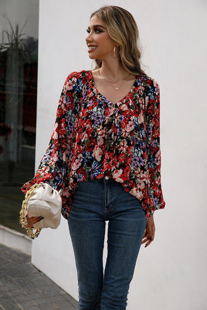 Seize Every Moment Long Sleeve Floral Blouse - MXSTUDIO.COM