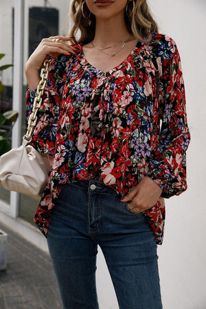 Seize Every Moment Long Sleeve Floral Blouse - MXSTUDIO.COM