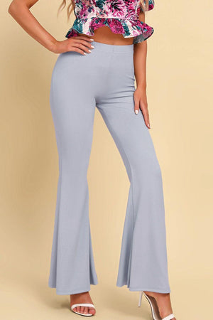 Seize The Day Gray High Waist Flare Leg Pants - MXSTUDIO.COM