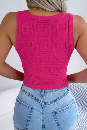 Sexy And Cute Cutout Knitted Sleeveless Top-MXSTUDIO.COM
