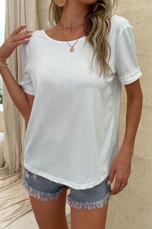 Sexy Back White Ruffled Short Sleeve Blouse - MXSTUDIO.COM