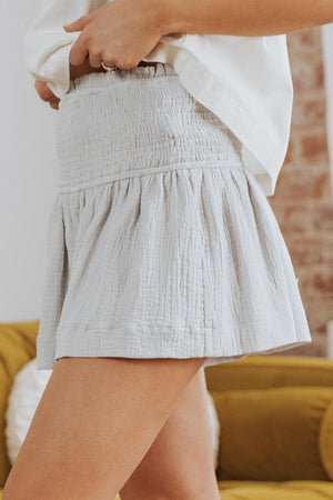 Sexy Smocked High Waist Wide Leg Shorts - MXSTUDIO.COM