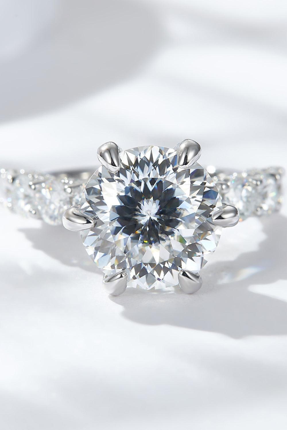 Share Hope Platinum-Plated 5 Carat Moissanite Ring - MXSTUDIO.COM