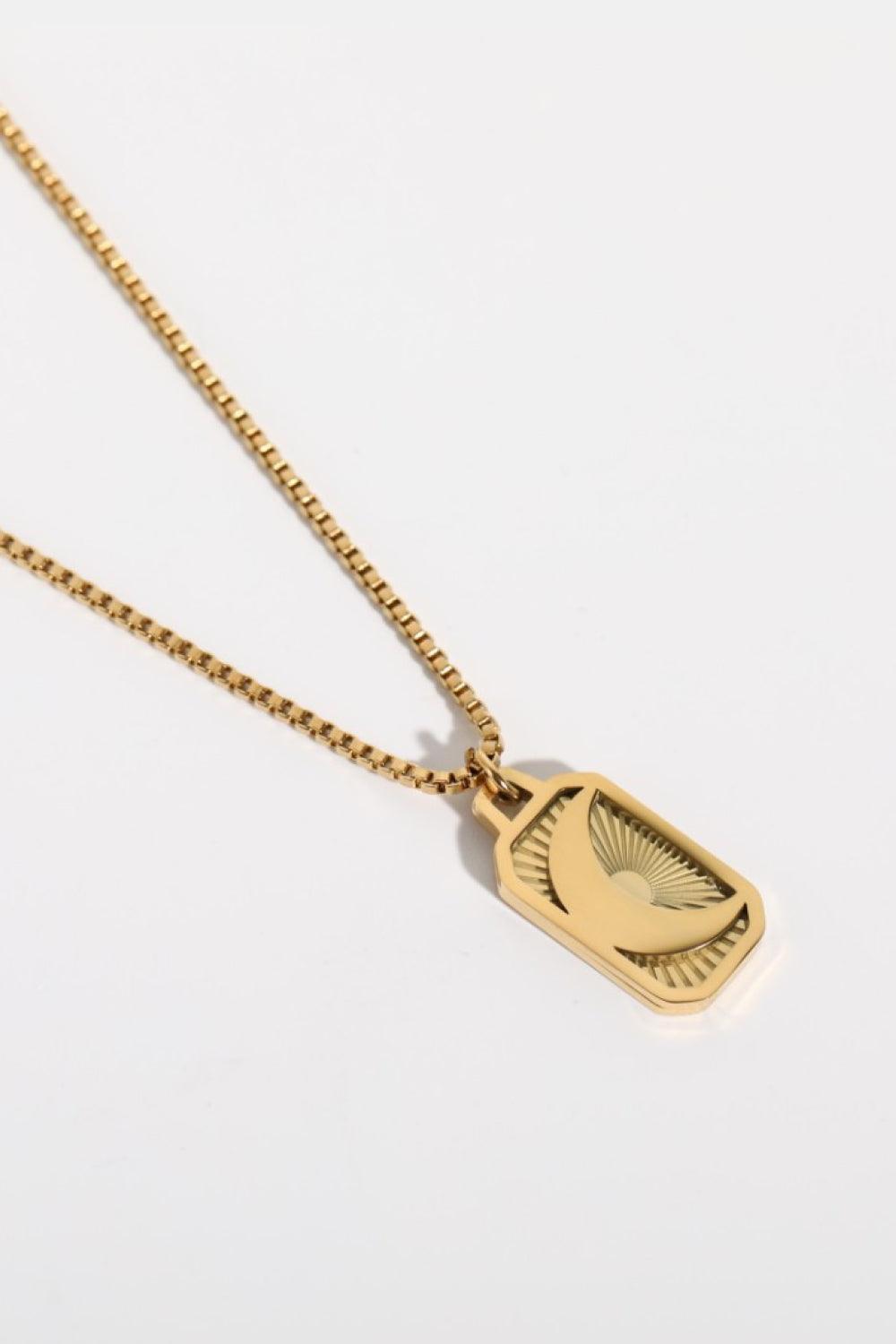 Shimmering Stainless Steel 18K Gold Plated Necklace - MXSTUDIO.COM