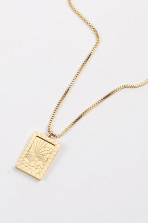 Shimmering Stainless Steel 18K Gold Plated Necklace - MXSTUDIO.COM