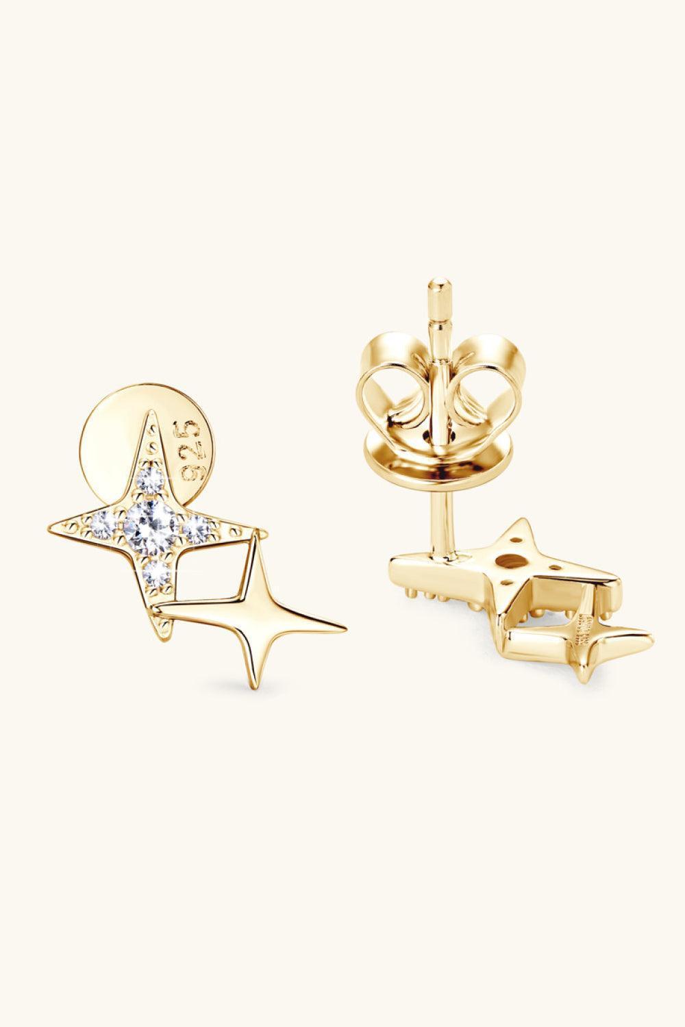 Shining Allure Star Shape Moissanite Earrings - MXSTUDIO.COM