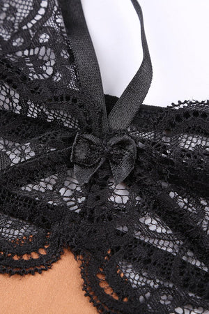 Side Slit Satin Lingerie Babydoll With Thong - MXSTUDIO.COM