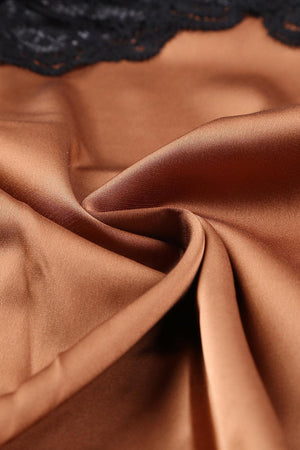 Side Slit Satin Lingerie Babydoll With Thong - MXSTUDIO.COM