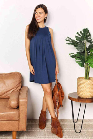 Simplicity and Versatility Sleeveless Mini Dress - MXSTUDIO.COM