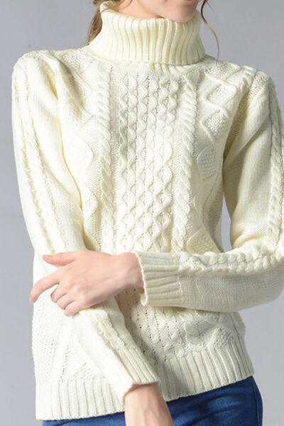 Simply Sophisticated Cream Turtleneck Sweater-MXSTUDIO.COM