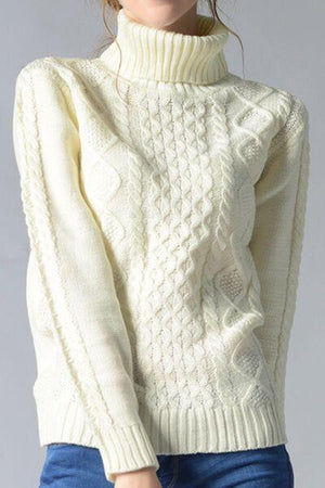 Simply Sophisticated Cream Turtleneck Sweater-MXSTUDIO.COM