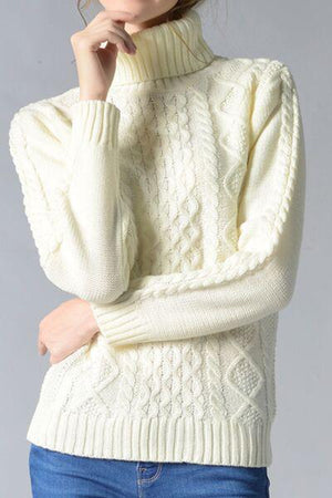 Simply Sophisticated Cream Turtleneck Sweater-MXSTUDIO.COM