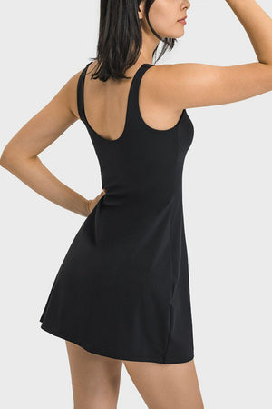 Skin-Like Touch Square Neck Women's Golf Dress - MXSTUDIO.COM