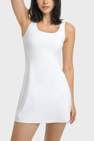 Skin-Like Touch Square Neck Women's Golf Dress - MXSTUDIO.COM