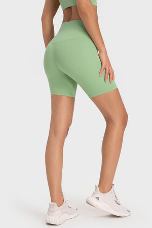 Sleek Wide Waistband Spandex Biker Shorts - MXSTUDIO.COM