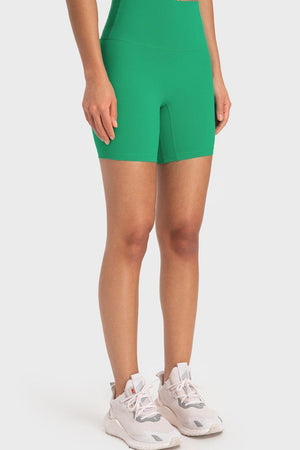 Sleek Wide Waistband Spandex Biker Shorts - MXSTUDIO.COM