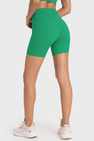 Sleek Wide Waistband Spandex Biker Shorts - MXSTUDIO.COM
