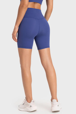 Sleek Wide Waistband Spandex Biker Shorts - MXSTUDIO.COM